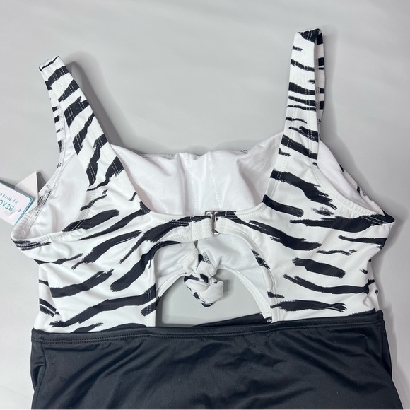 Nwt Beach Betty Women's Slimming Control Tie-Front Cut Out One Piece Swimsuit M - Picture 5 of 14